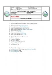 English Worksheet: verb to be