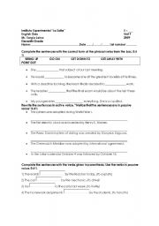 English Worksheet: Exam