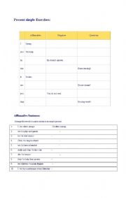 English worksheet: PRESENT SIMPLE