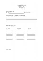 English worksheet: past tense test