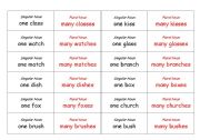 English Worksheet: Singular Plural Flashcards