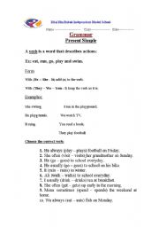English worksheet: present simple work sheet