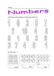 English worksheet: Numbers