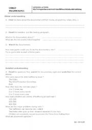 English Worksheet: CHILD TRAFFICKING	