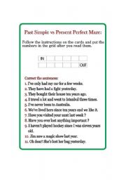 English worksheet: Present Perfect And Past Simple 2