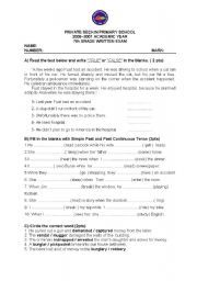 English Worksheet: Past Continuous-Simple Past