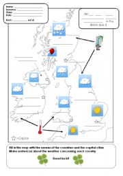 English Worksheet: what is the weather like today in the British Isles?