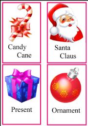 English Worksheet: Christmas Flash Cards