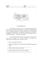 English worksheet: Its Carnival!