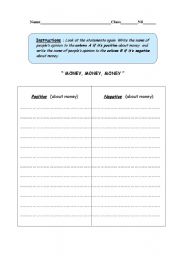 English worksheet: Money!!