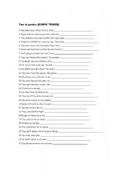 English worksheet: PASSIVE VOICE - Printer Friendly