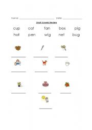 English Worksheet: Short vowels review