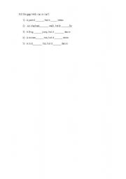 English Worksheet: Fill the gaps