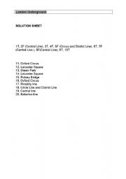 English Worksheet: London Unterground Search SOLUTION SHEET 3/3