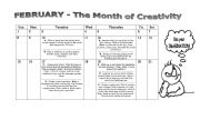 English Worksheet: creative month ideas - projects