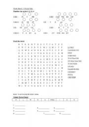 English worksheet: English practice and count down