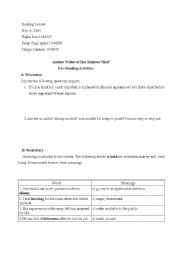 English worksheet: Reading Lesson about Bulimia