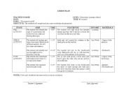 English Worksheet: lesson plan