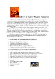 English Worksheet: halloween