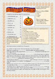 English Worksheet: Halloween History