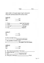 English Worksheet: Add game d, f, g