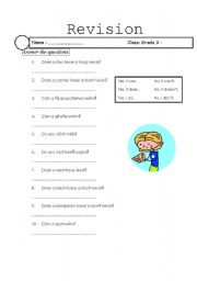 English worksheet: revision