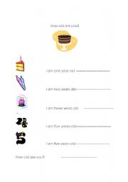 English Worksheet: How old are you?