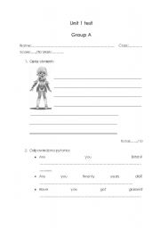 English worksheet: Test 