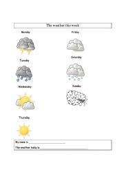 English worksheet: How is the weather this week