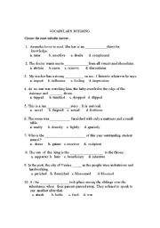 English worksheet: vocabulary building 
