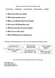 English Worksheet: Do you know where...