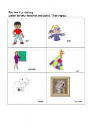 English worksheet: Vocabulary Review