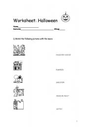 Halloween Worksheet