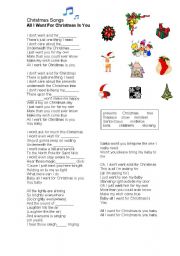 English worksheet: Christmas Songs