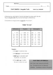 English worksheet: Past Simple - Irregular verbs