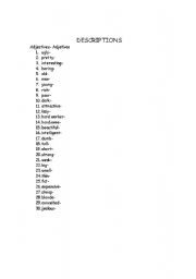 English Worksheet: descritions