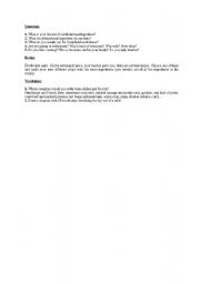 English Worksheet: Eating activities