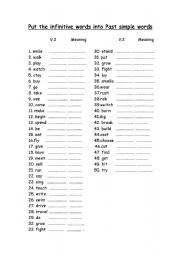English worksheet: verb