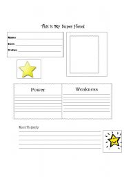 English Worksheet: My superhero