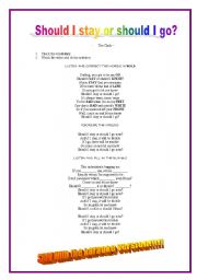 English Worksheet: Song Should I stay or should I go? The Clash