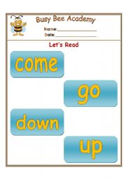 English Worksheet: Sight Reading