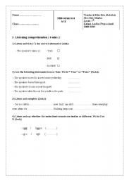 English worksheet: mid term test