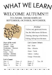 English Worksheet: autumn