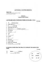 English worksheet: listening activities ROCK DJ