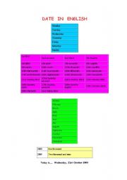 English worksheet: DATE