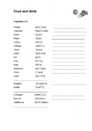 English worksheet: Vegetables Vocabulary