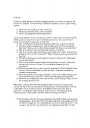 English Worksheet: Godsend questions for the movie