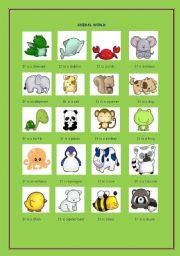 English Worksheet: ANIMALS