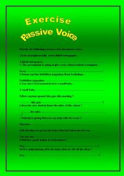 English worksheet: PASSIVE VOICE 