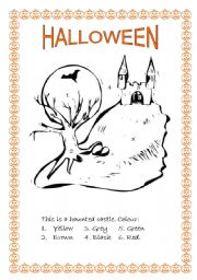 English Worksheet: halloween haunted castle